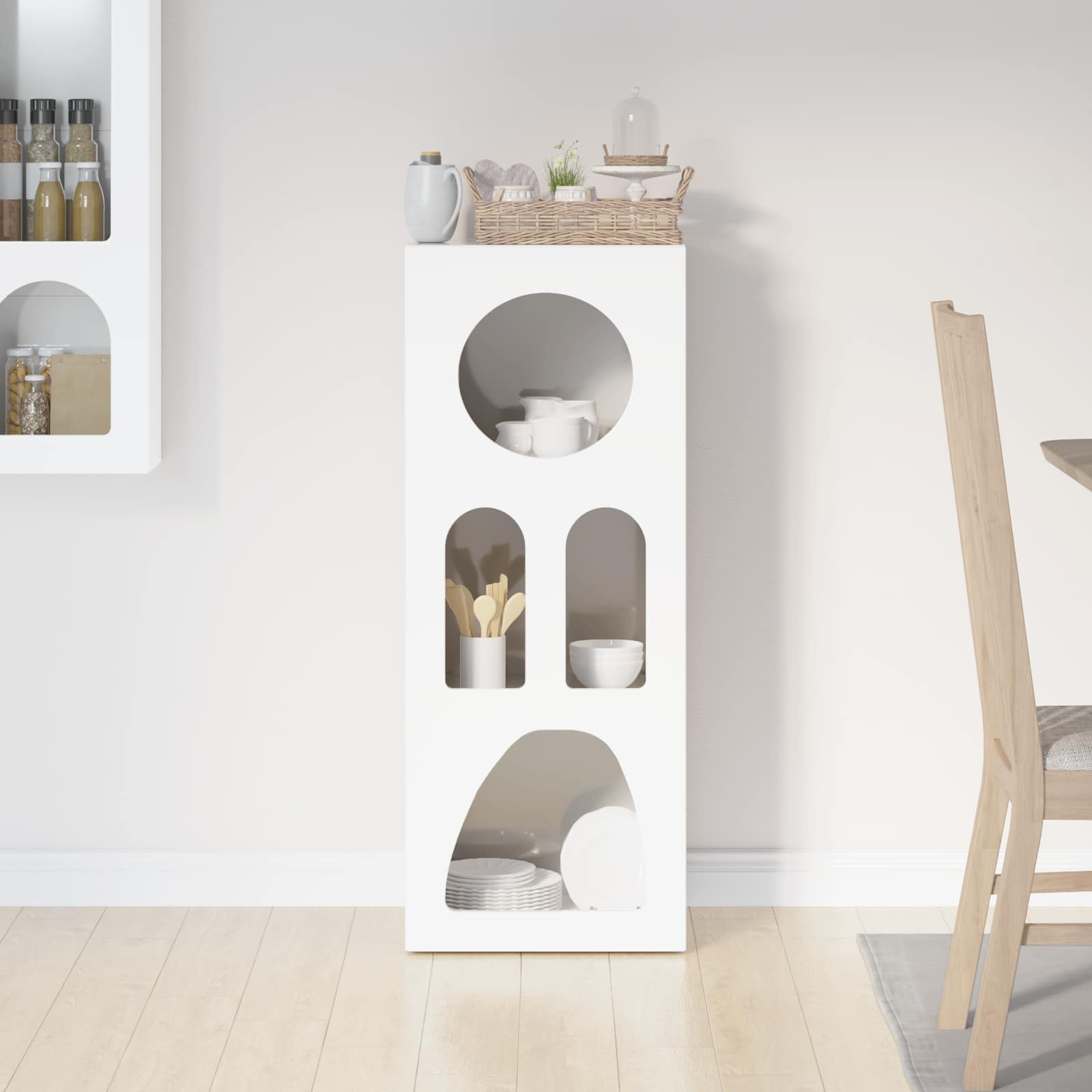 Buffet Blanc brillant 40 x 35 x 100.5 cm Bois d'ingénierie - XIOS