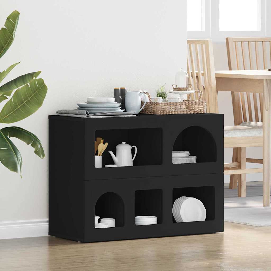 Buffet Noir 80,5 x 35 x 59 cm Bois d'ingénierie - XIOS