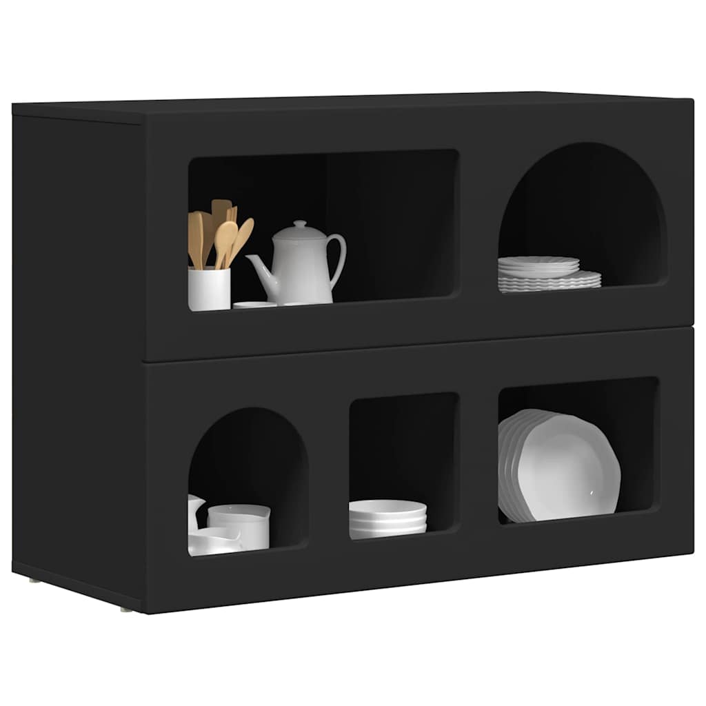 Buffet Noir 80,5 x 35 x 59 cm Bois d'ingénierie - XIOS