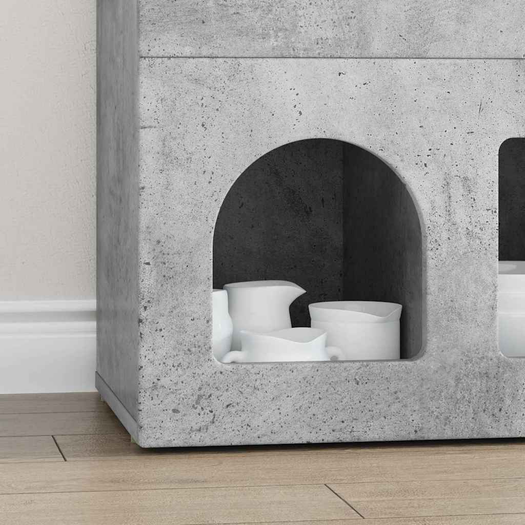 Buffet Gris béton 80,5 x 35 x 59 cm Bois d'ingénierie - XIOS