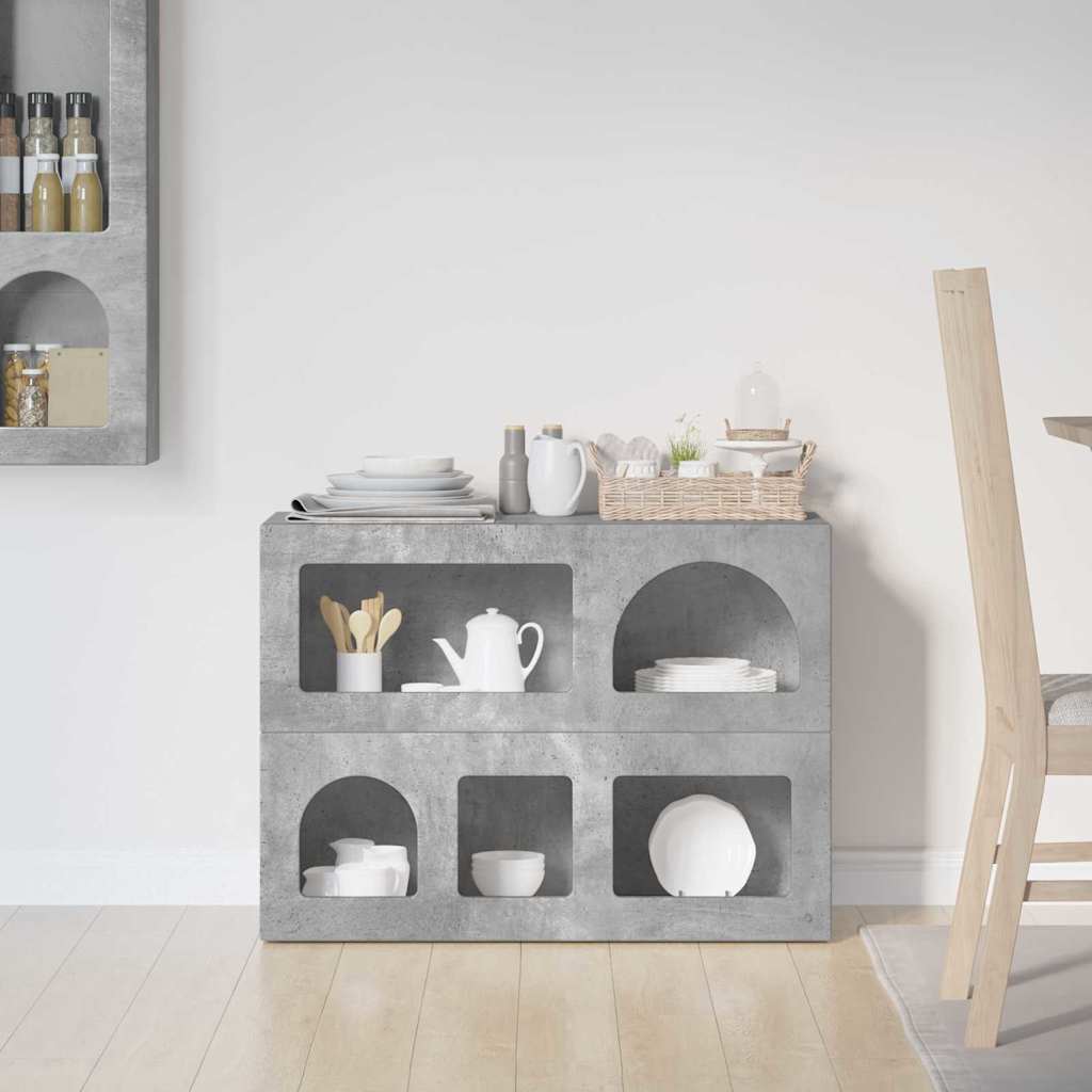 Buffet Gris béton 80,5 x 35 x 59 cm Bois d'ingénierie - XIOS