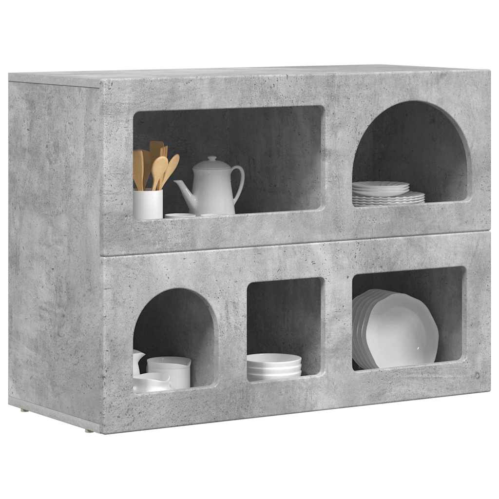 Buffet Gris béton 80,5 x 35 x 59 cm Bois d'ingénierie - XIOS