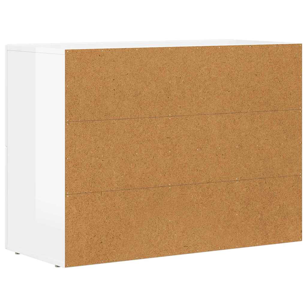 Buffet Blanc brillant 80,5 x 35 x 59 cm Bois d'ingénierie - XIOS