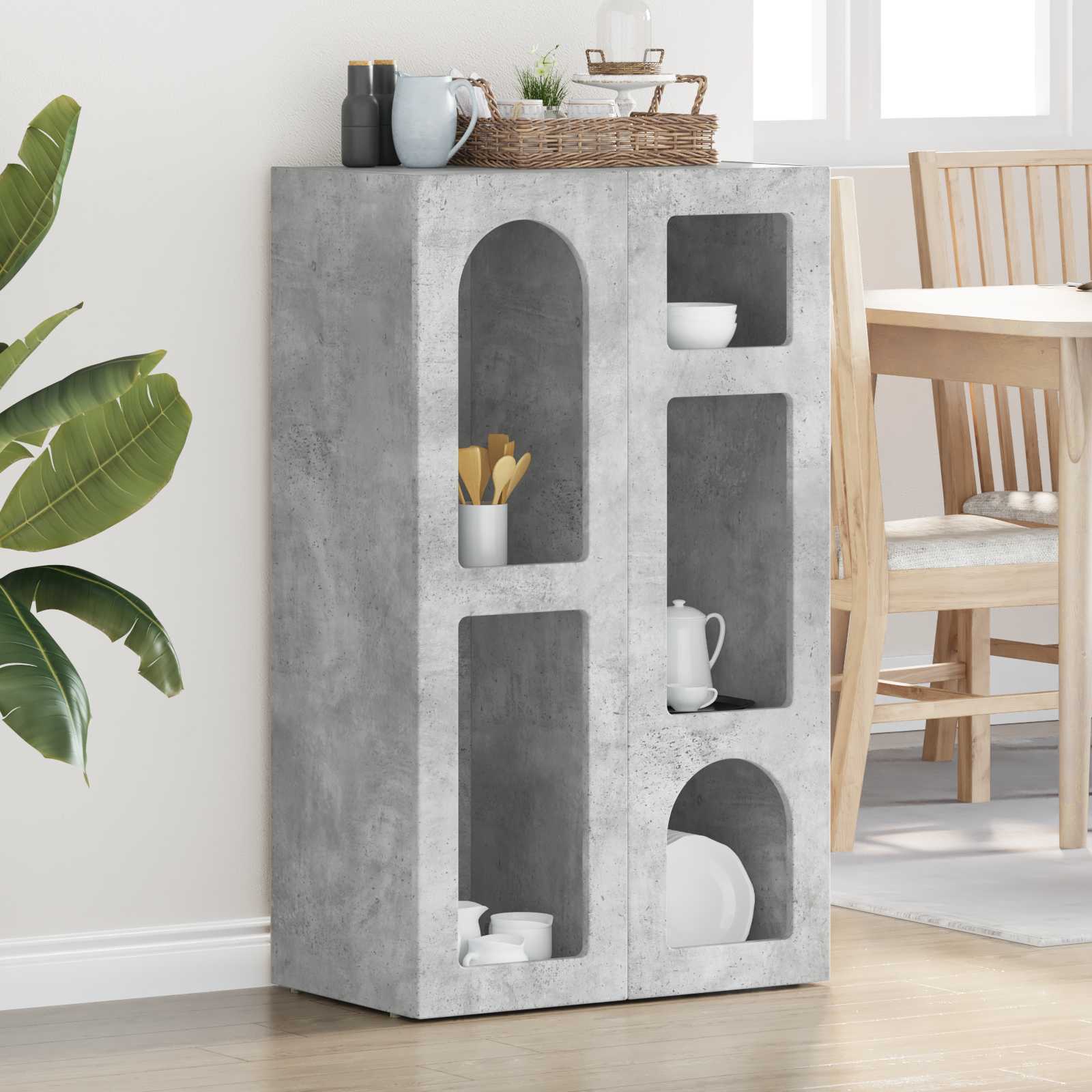 Buffet Gris béton 59 x 35 x 100,5 cm Bois d'ingénierie - XIOS