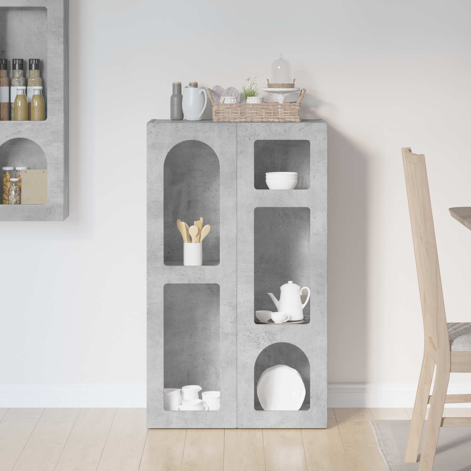 Buffet Gris béton 59 x 35 x 100,5 cm Bois d'ingénierie - XIOS