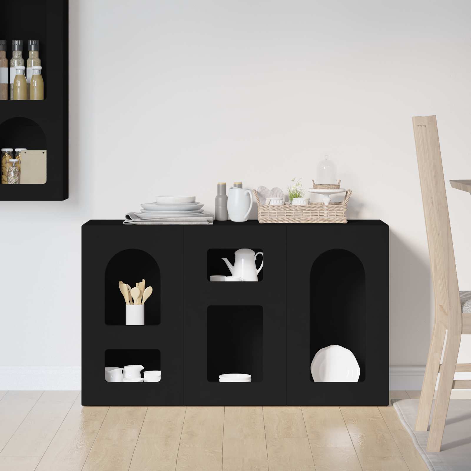 Buffet Noir 100 x 35 x 59 cm Bois d'ingénierie - XIOS