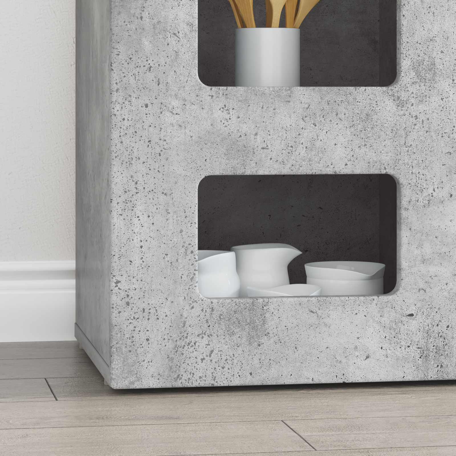 Buffet Gris béton 100 x 35 x 59 cm Bois d'ingénierie - XIOS
