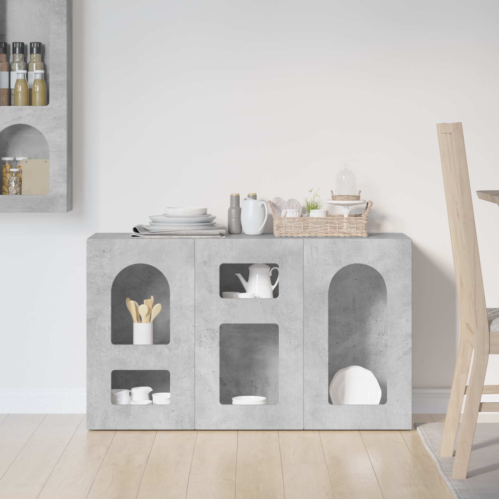 Buffet Gris béton 100 x 35 x 59 cm Bois d'ingénierie - XIOS