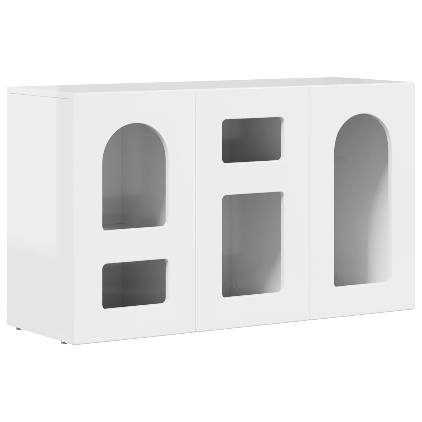 Buffet Blanc brillant 100 x 35 x 59 cm Bois d'ingénierie - XIOS