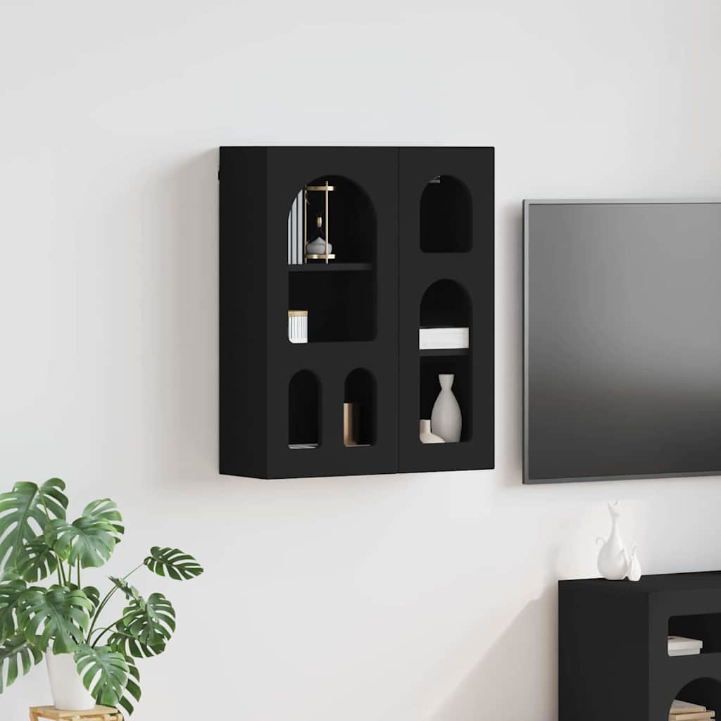 Armoire suspendue Noir 59 x 20 x 71,5 cm Bois d'ingénierie - XIOS