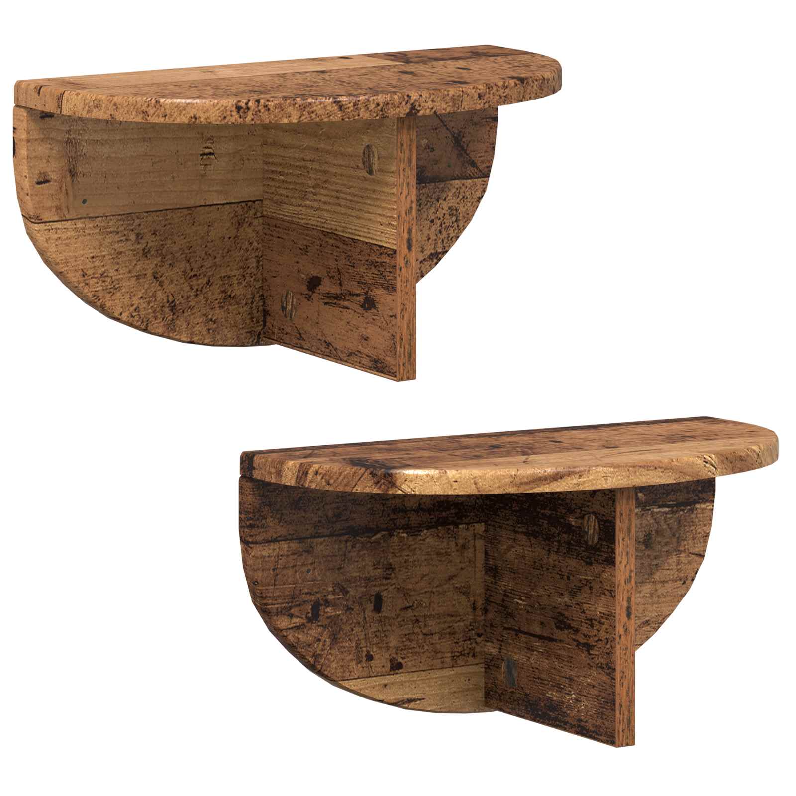 Étagère Murale Montage mural 2 pcs Bois ancien 38 x 19 x 19 cm - XIOS