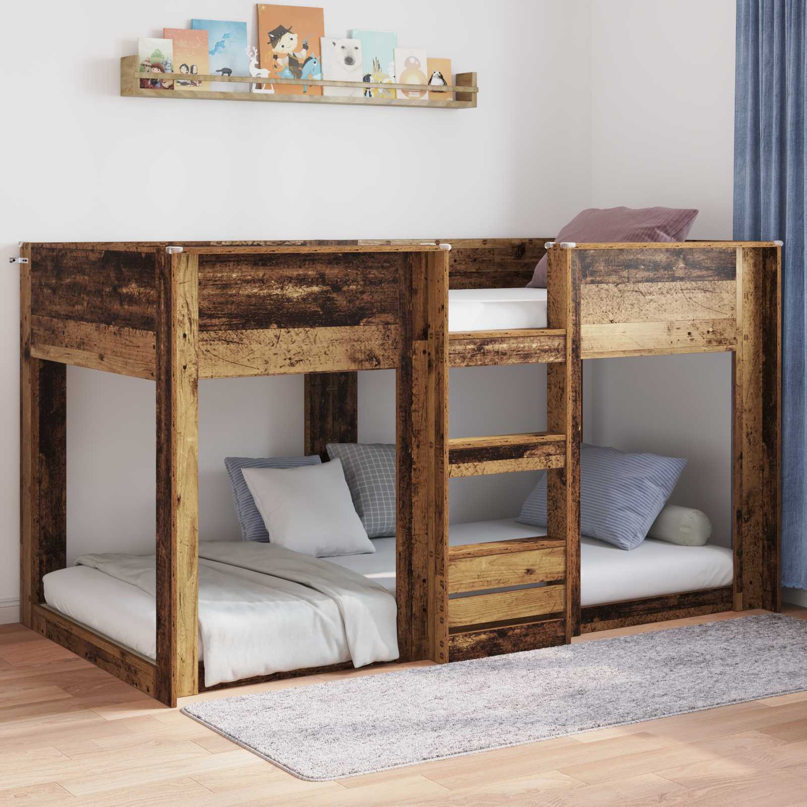 Cadre de lit surélevé Bois ancien 80 x 200 cm Bois d'ingénierie - XIOS