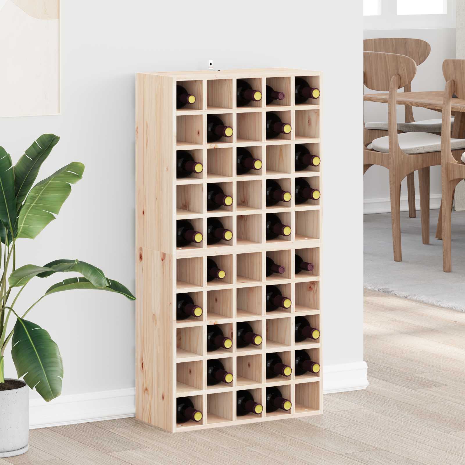 Étagère à vin 2 pcs Naturel 56 x 25 x 56 cm Pin massif - XIOS