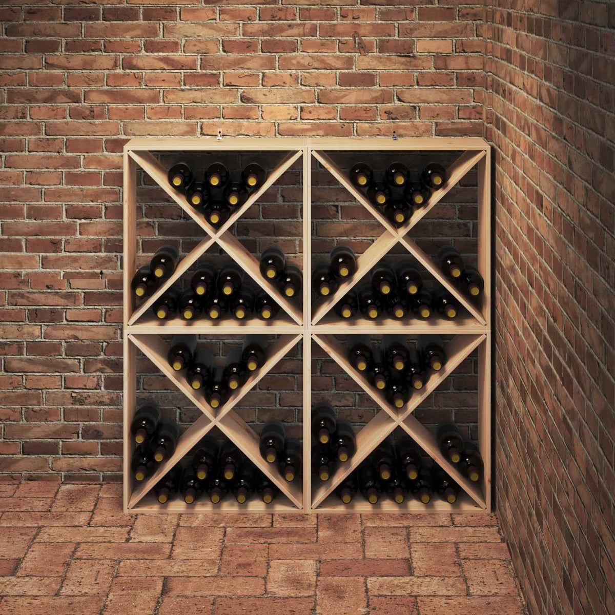 Étagère à vin 4 pièces Naturel 62 x 25 x 62 cm Pin massif - XIOS
