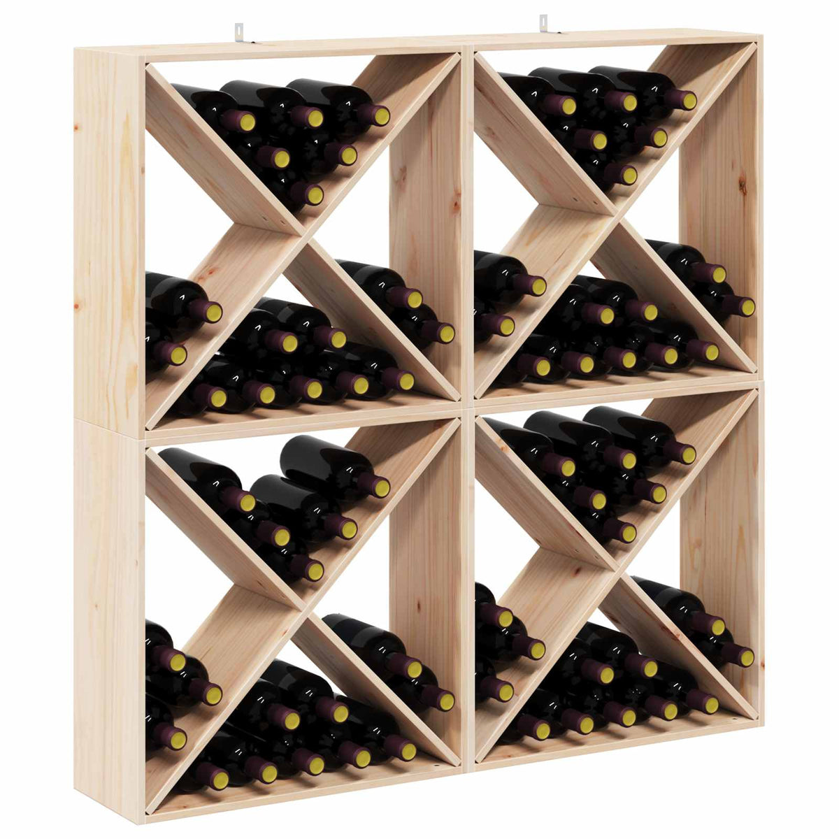 Étagère à vin 4 pièces Naturel 62 x 25 x 62 cm Pin massif - XIOS