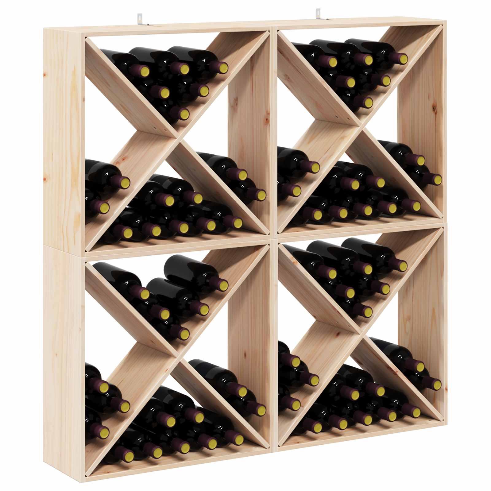 Étagère à vin 4 pcs Naturel 62 x 25 x 62 cm Pin massif - XIOS