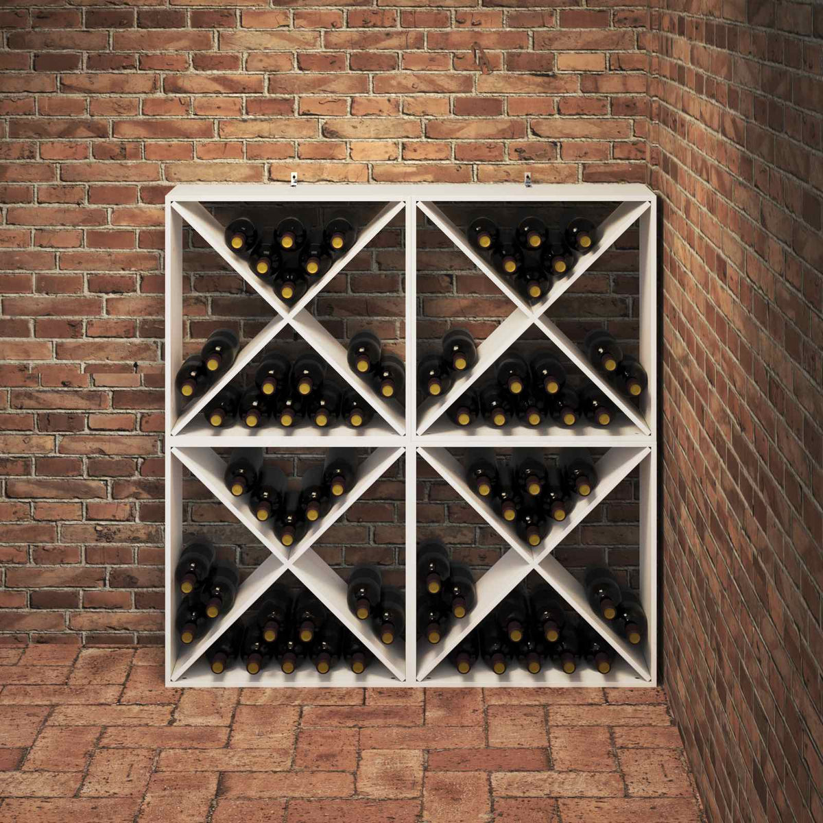 Étagère à vin 4 pièces Blanc 62 x 25 x 62 cm Pin massif - XIOS