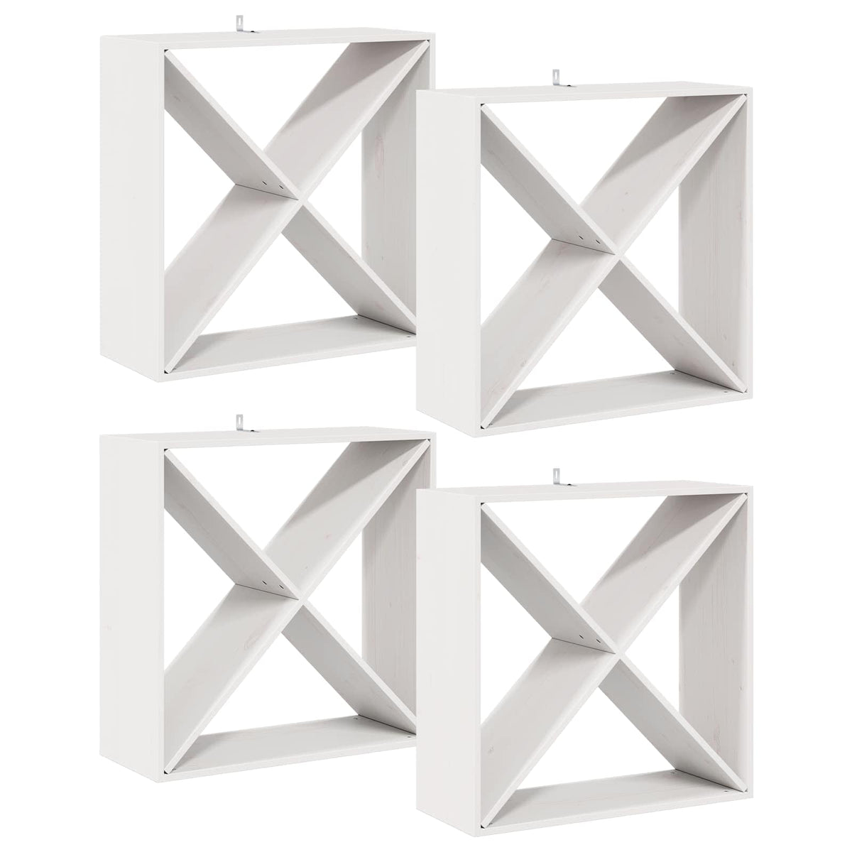 Étagère à vin 4 pièces Blanc 62 x 25 x 62 cm Pin massif - XIOS