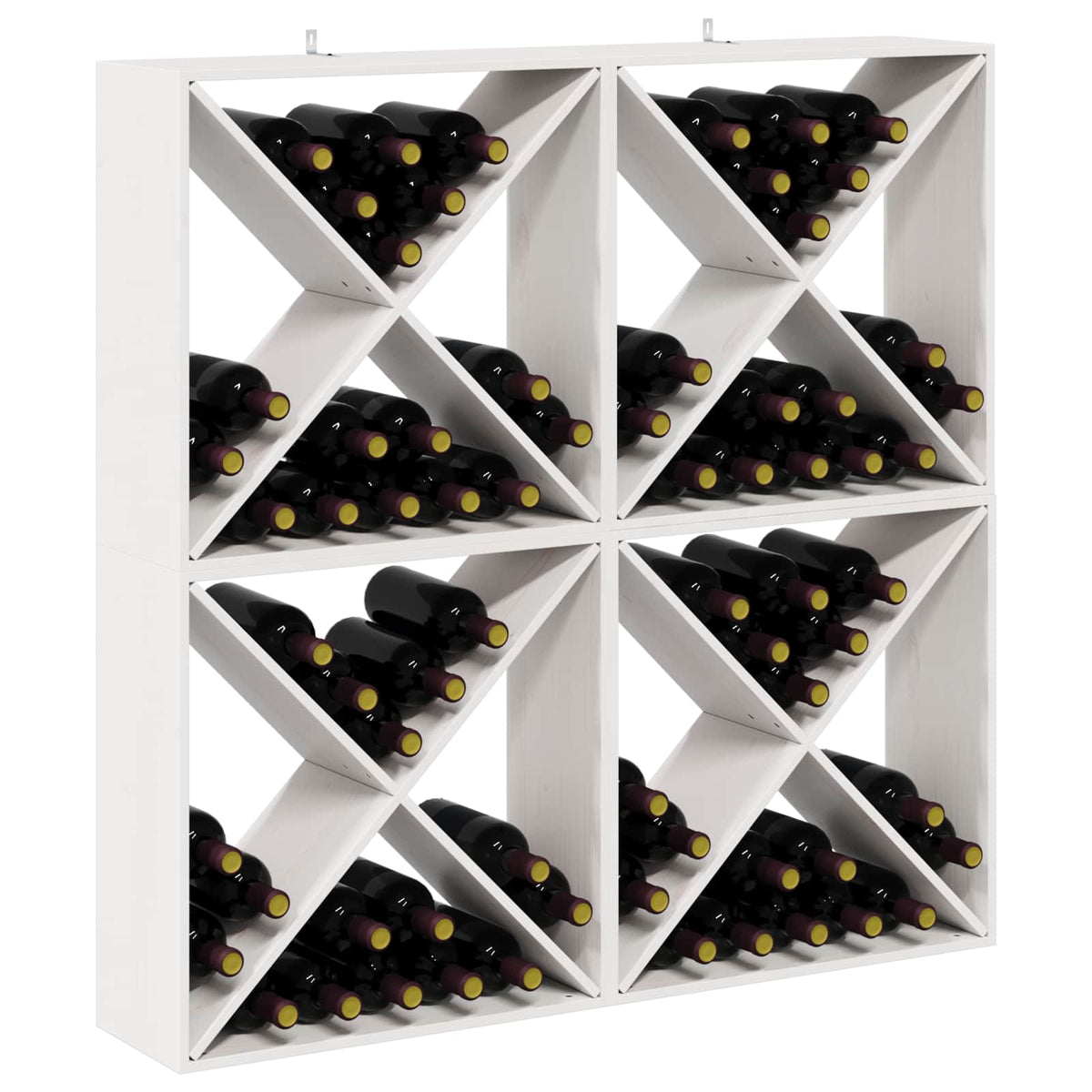 Étagère à vin 4 pièces Blanc 62 x 25 x 62 cm Pin massif - XIOS