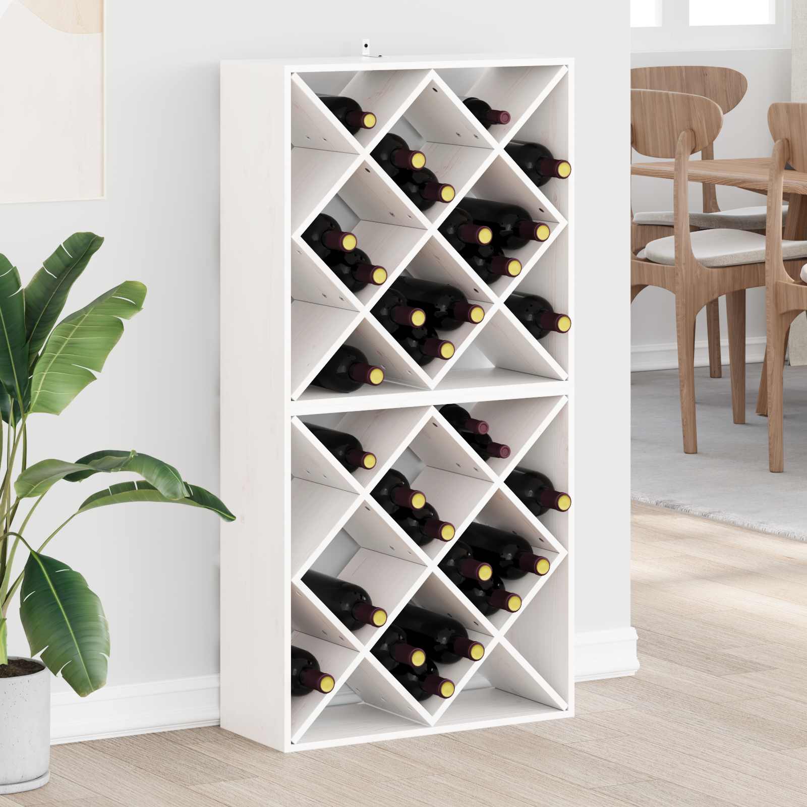 Étagère à vin 2 pcs Blanc 62 x 25 x 62 cm Pin massif - XIOS