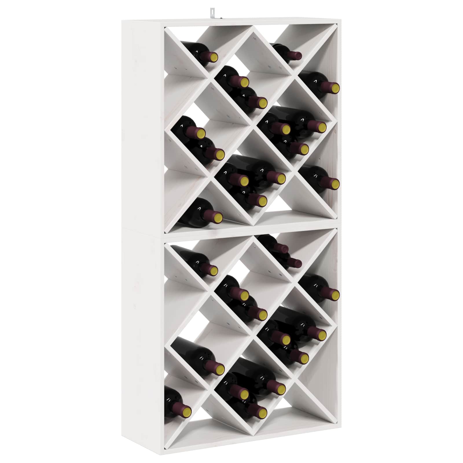 Étagère à vin 2 pcs Blanc 62 x 25 x 62 cm Pin massif - XIOS