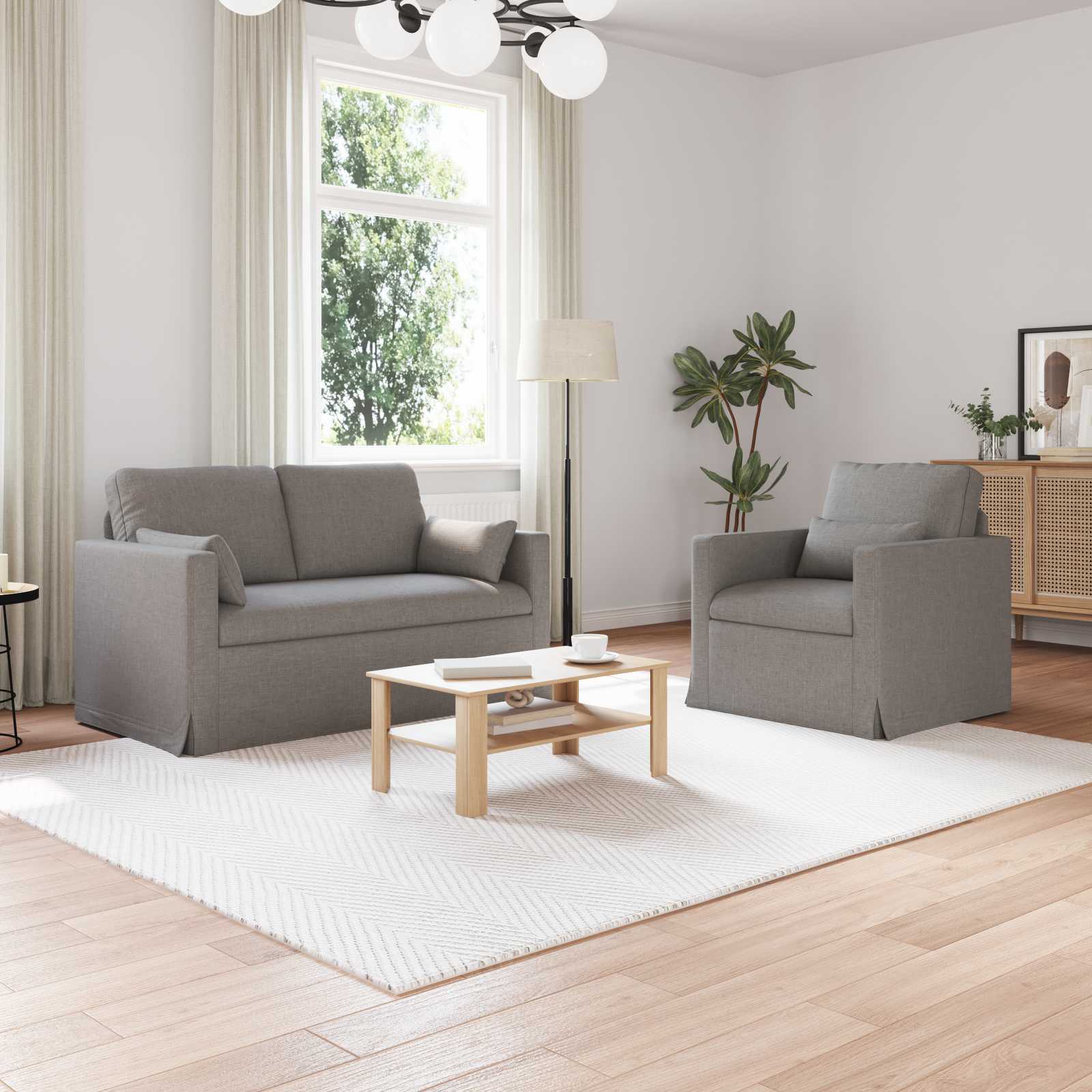 Ensemble de Canapés 2 pcs Taupe 139 x 78 x 80 cm tissu - XIOS