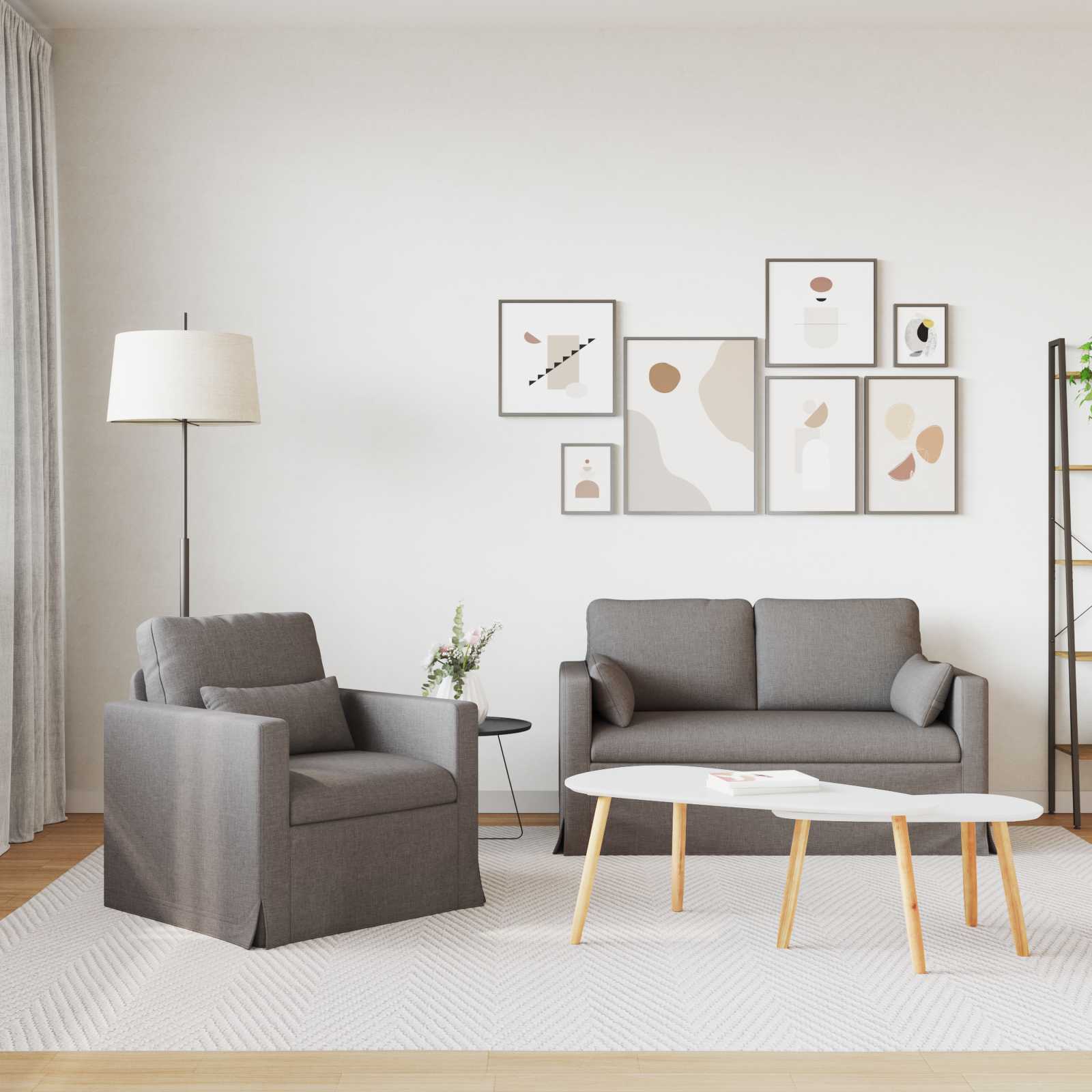 Ensemble de Canapés 2 pcs Taupe 139 x 78 x 80 cm tissu - XIOS