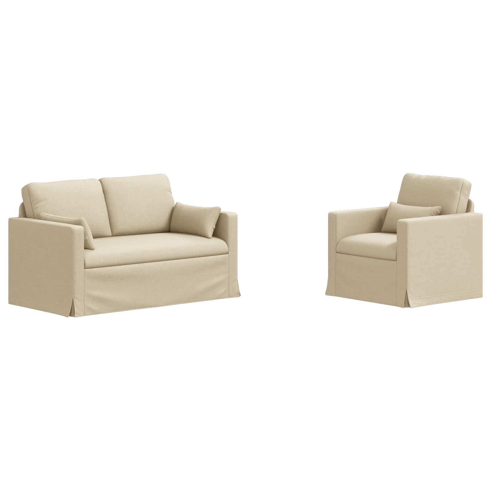 Ensemble de Canapés 2 pcs Crème 139 x 78 x 80 cm tissu - XIOS