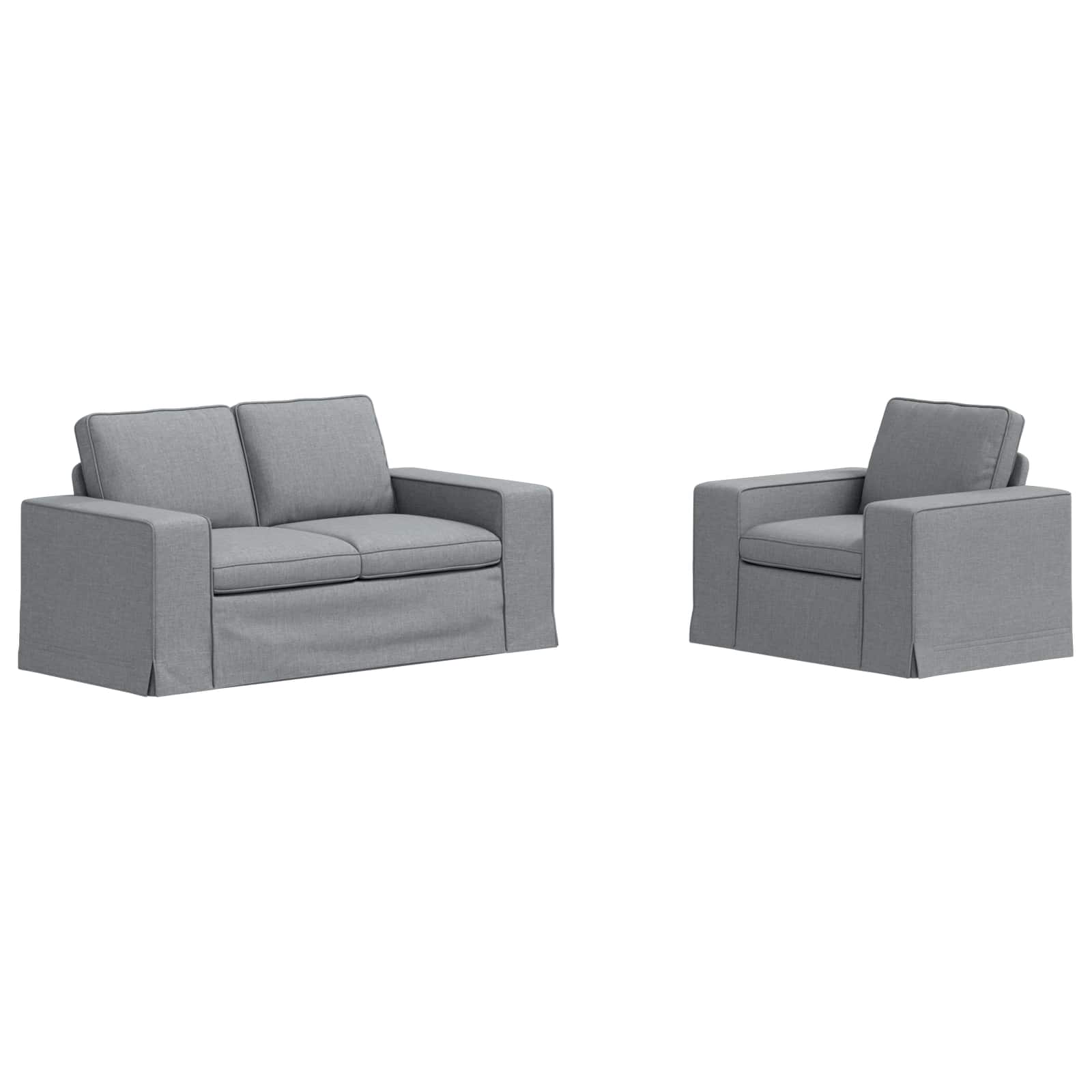 Ensemble de Canapés 2 pc Gris clair tissu