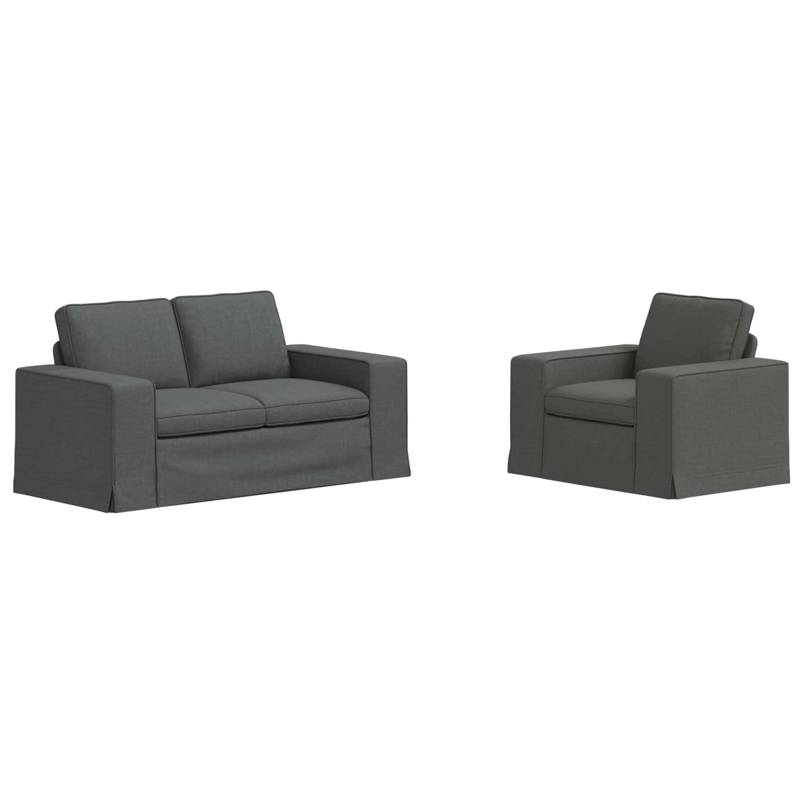 Ensemble de Canapés 2 pc Gris foncé tissu