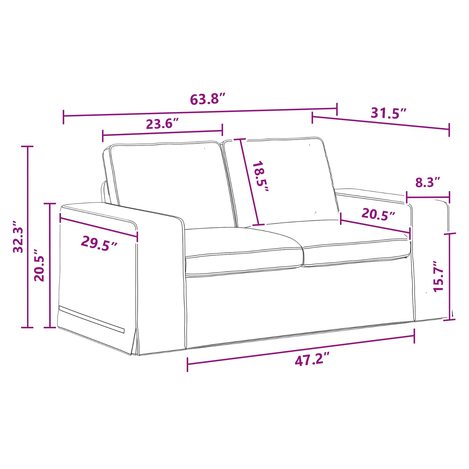 Ensemble de Canapés 2 pc Gris foncé tissu
