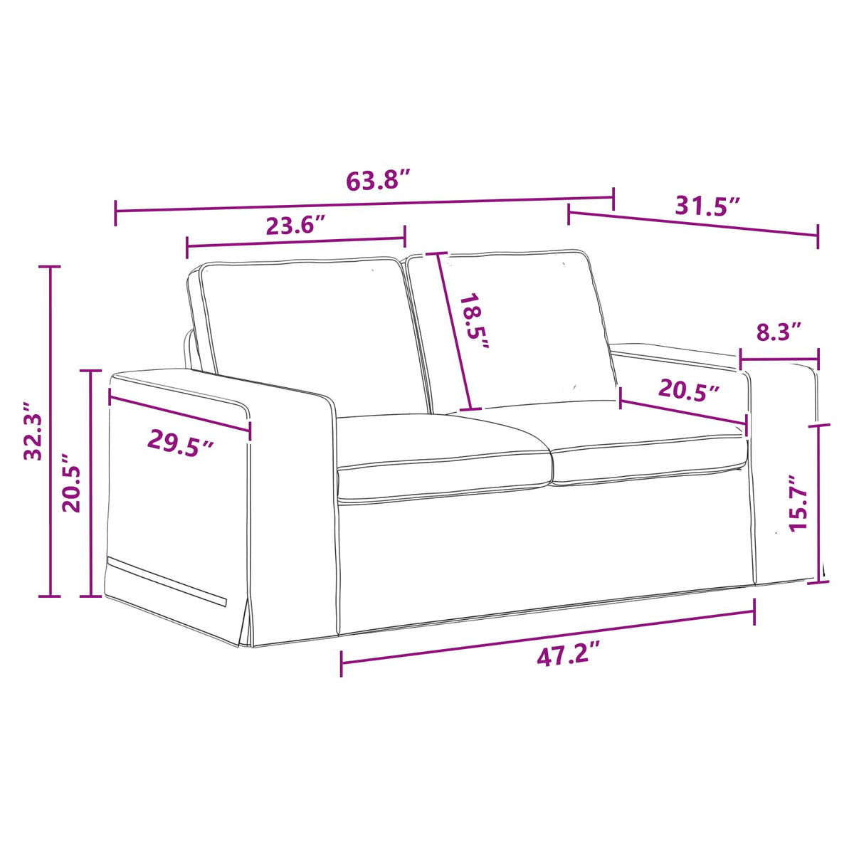 Ensemble de Canapés 2 pc Gris foncé tissu