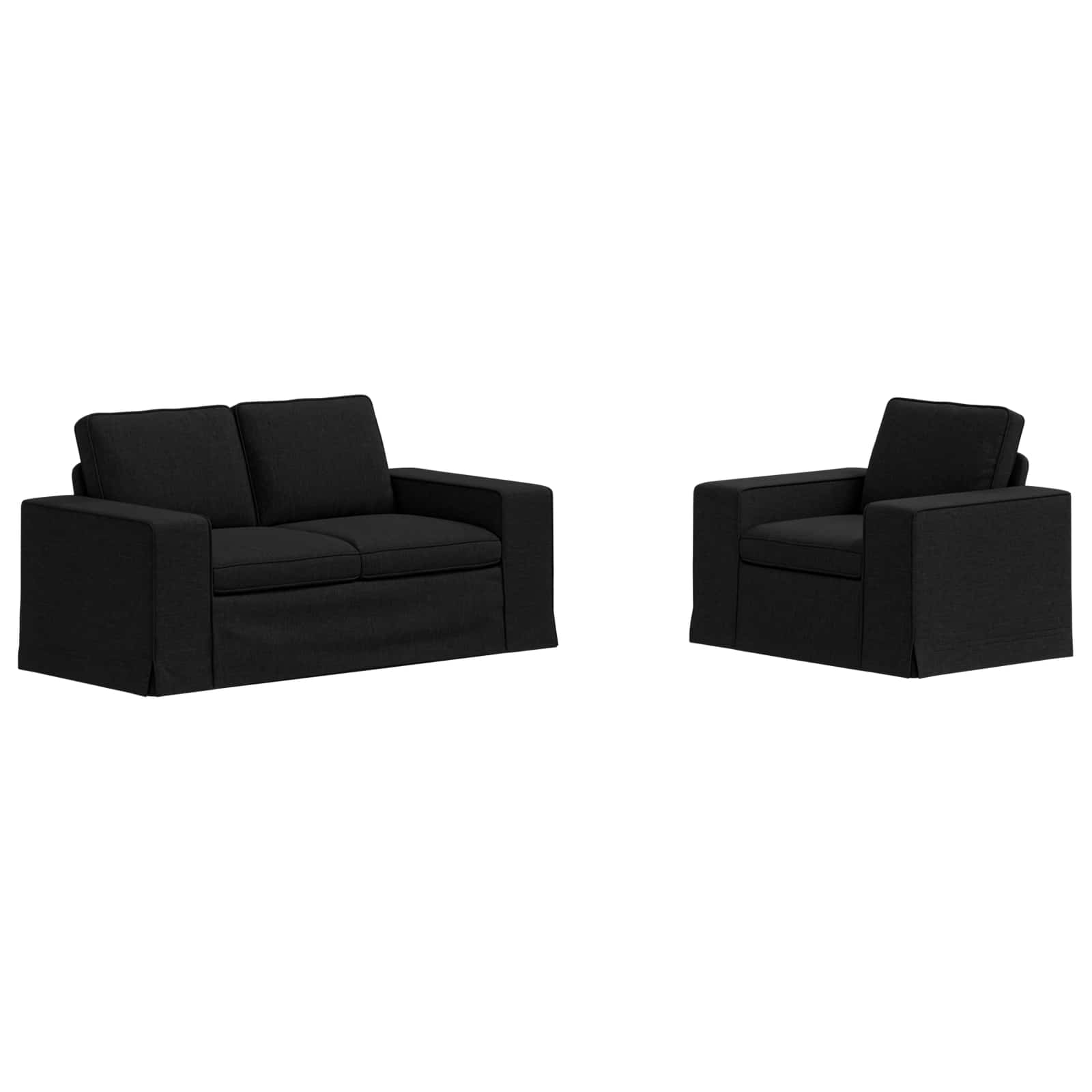 Ensemble de Canapés 2 pc Noir tissu