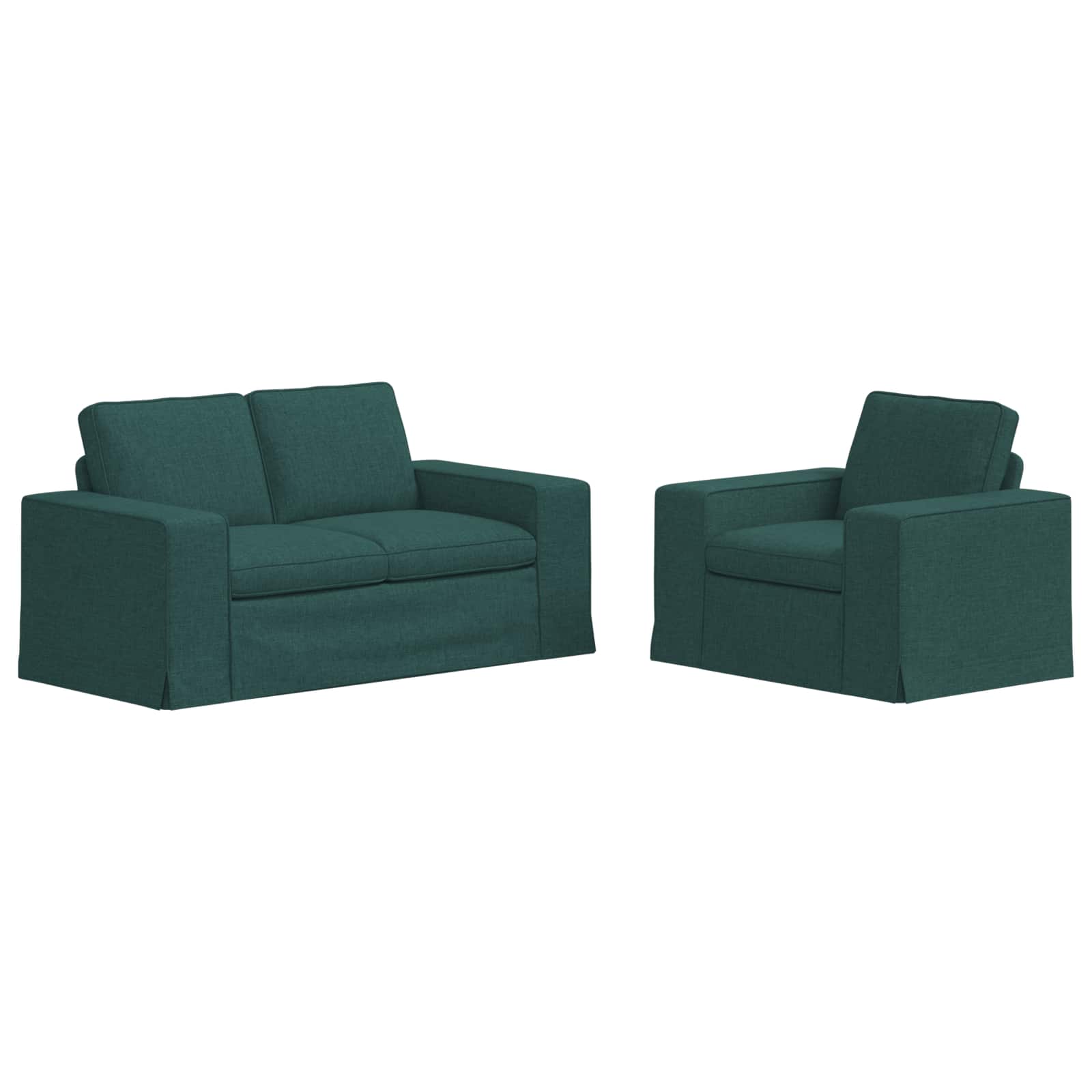 Ensemble de Canapés 2 pc Vert foncé tissu