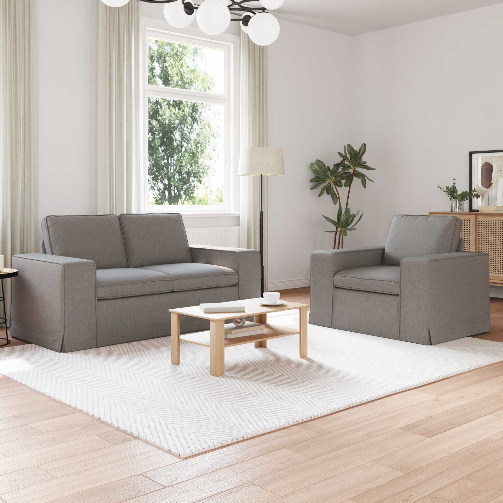 Ensemble de Canapés 2 pc Taupe tissu