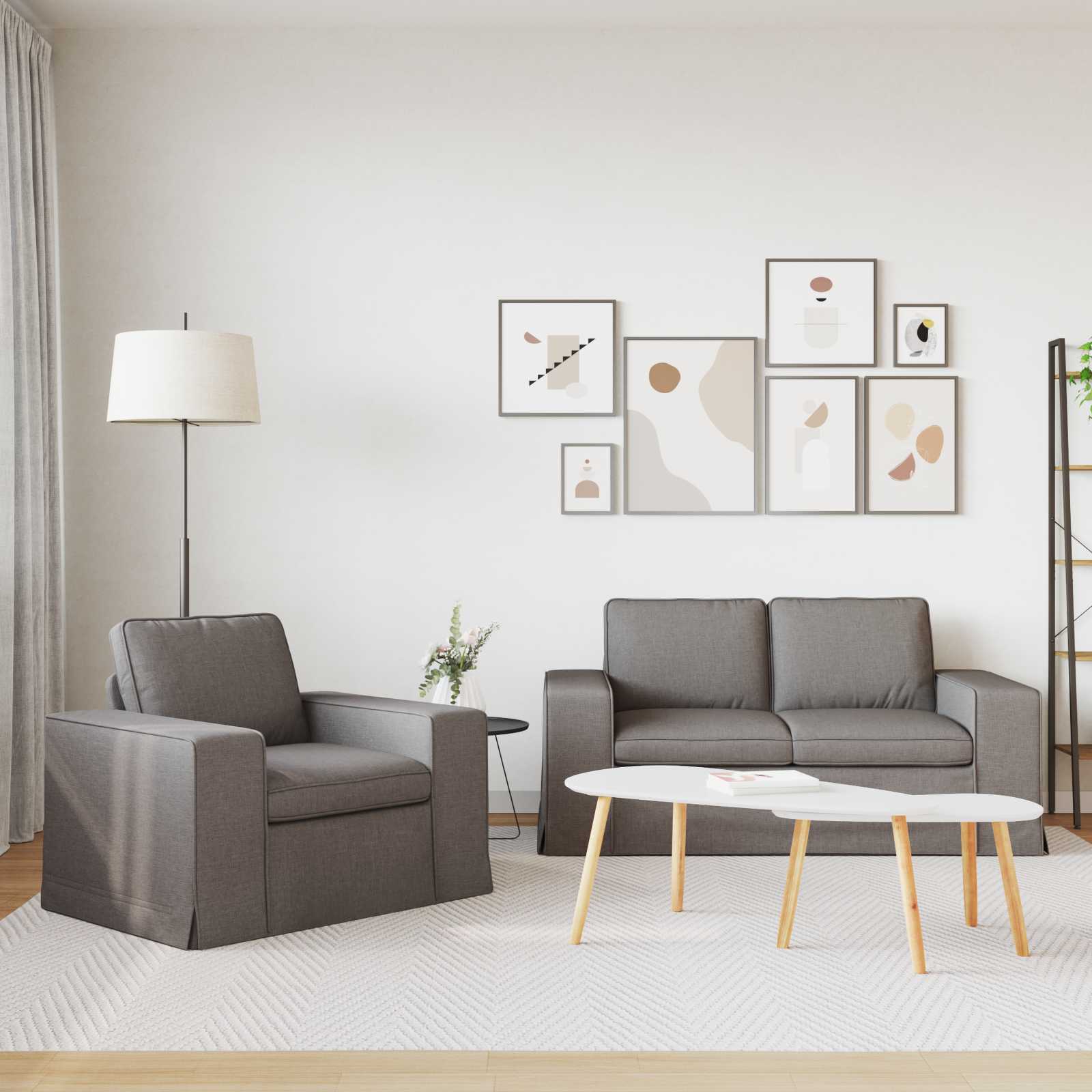 Ensemble de Canapés 2 pc Taupe tissu