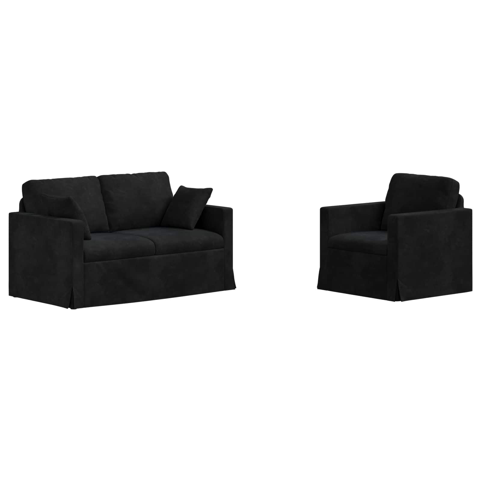 Ensemble de Canapés 2 pcs Noir 138 x 78 x 80 cm Velours - XIOS