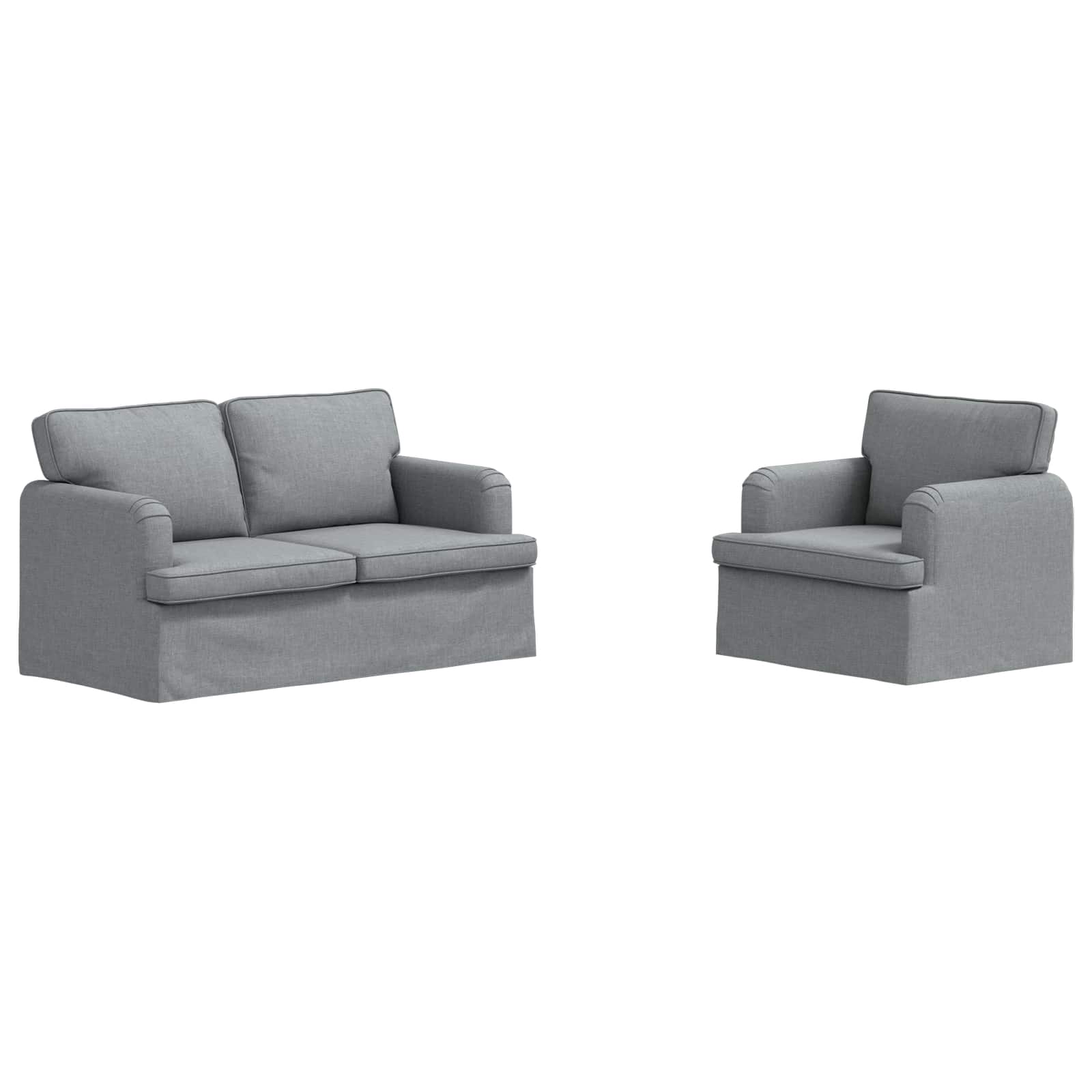 Ensemble de Canapés 2 pc Gris clair tissu