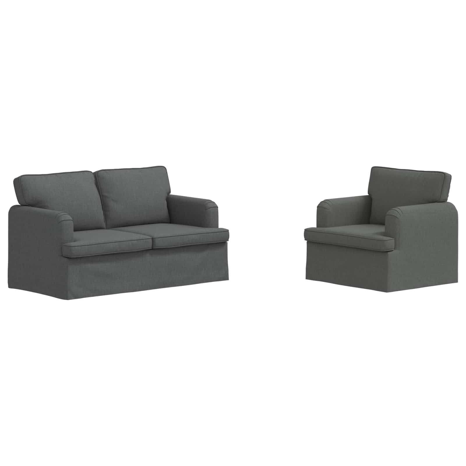 Ensemble de Canapés 2 pc Gris foncé tissu