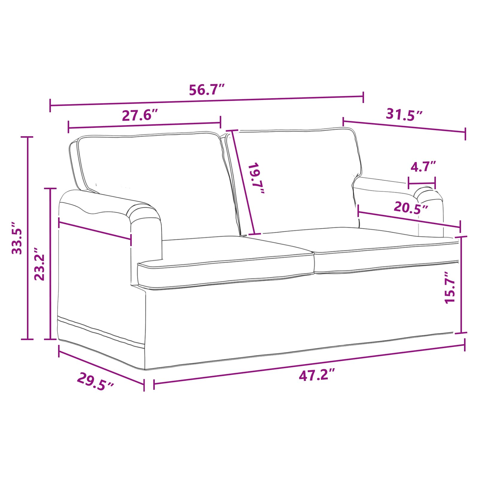 Ensemble de Canapés 2 pc Gris foncé tissu