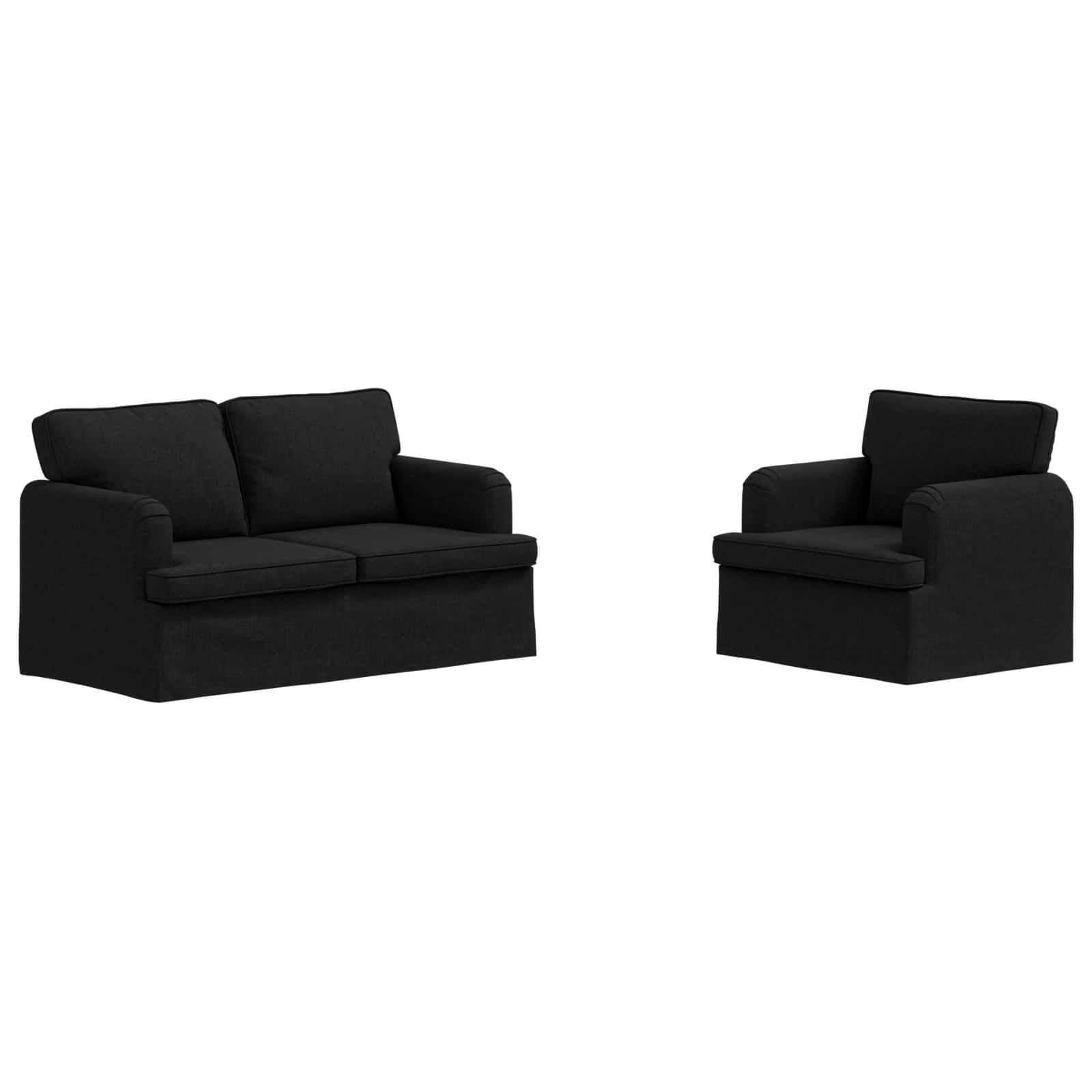 Ensemble de Canapés 2 pc Noir tissu