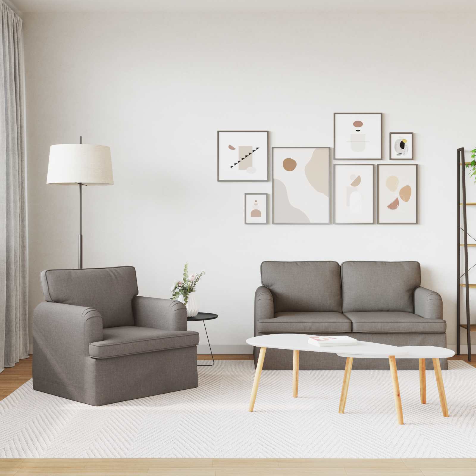 Ensemble de Canapés 2 pc Taupe tissu