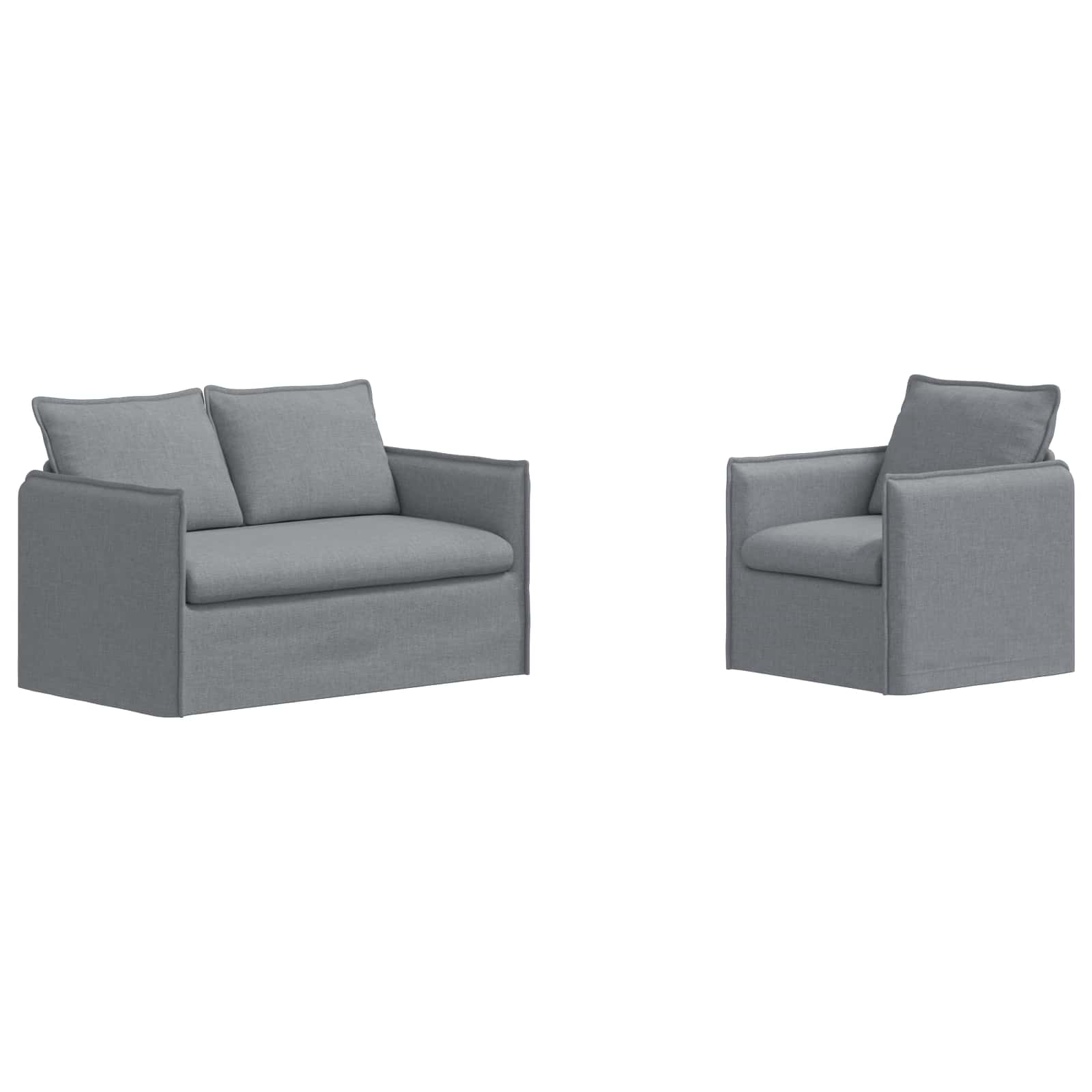 Ensemble de Canapés 2 pc Gris clair Tissu