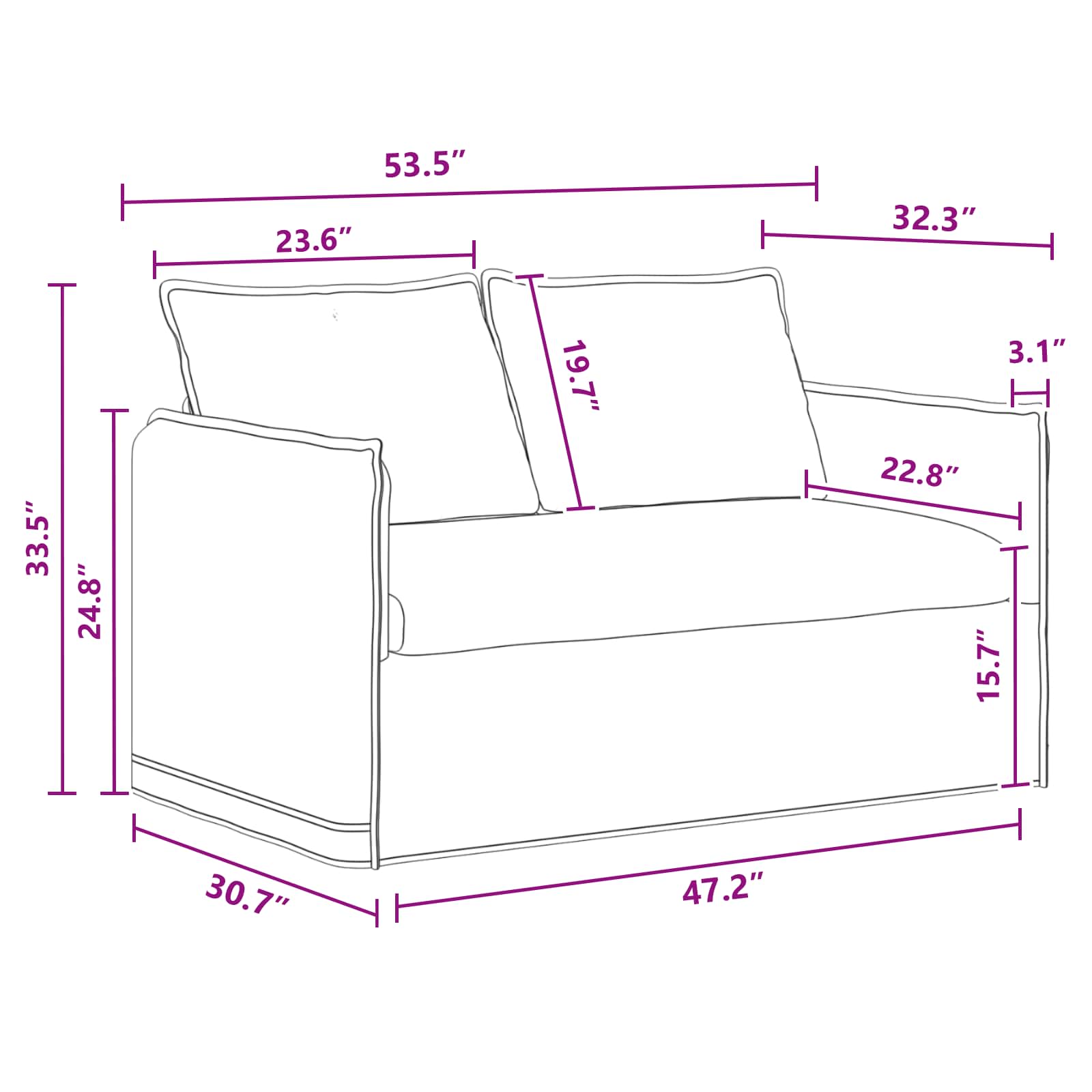 Ensemble de Canapés 2 pc Gris foncé Tissu