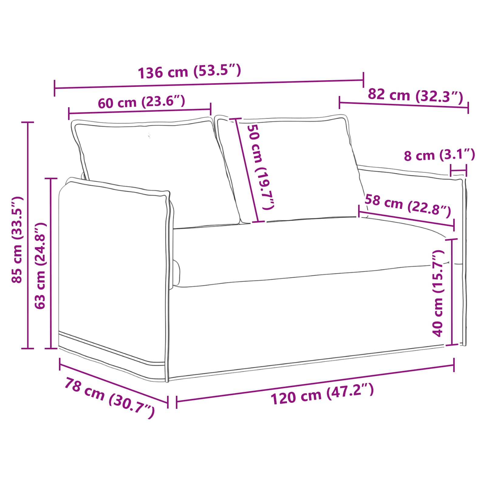 Ensemble de Canapés 2 pc Noir Tissu
