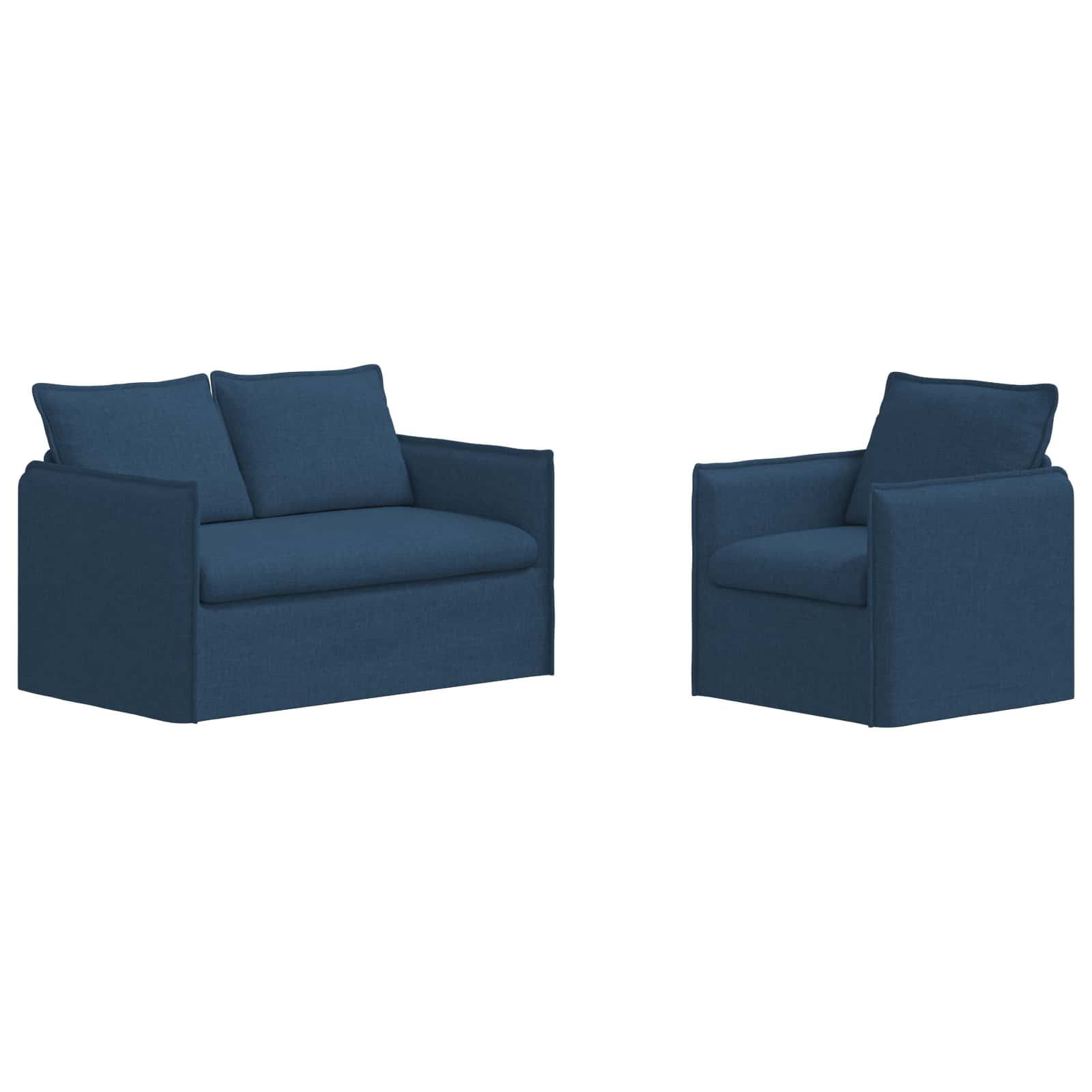 Ensemble de Canapés 2 pc Bleu Tissu