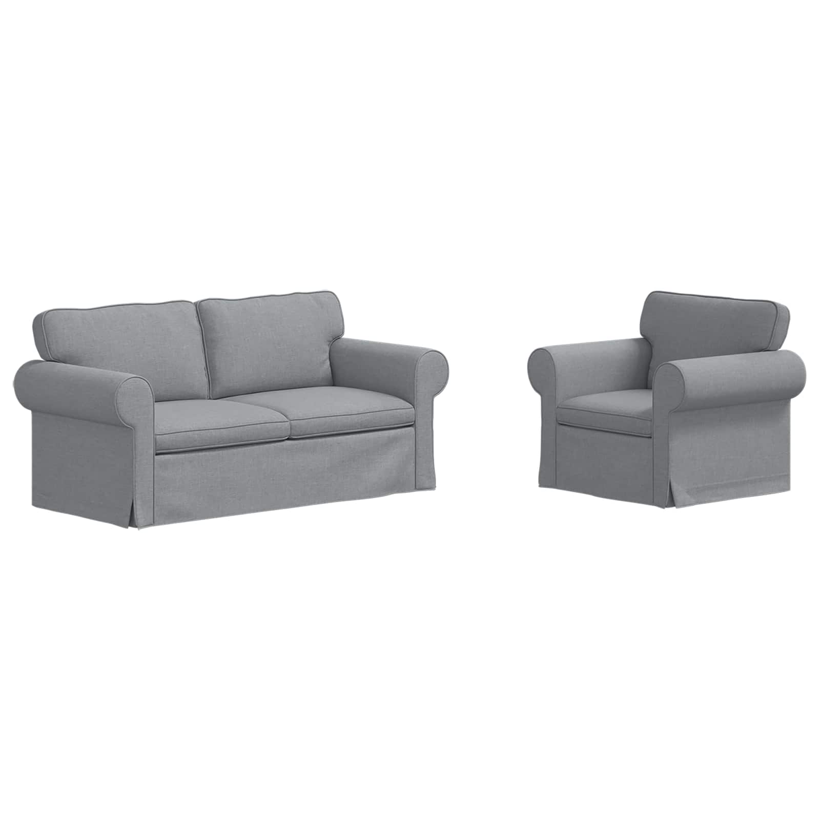 Canapé 140cm 2 pcs Gris clair Métал - XIOS