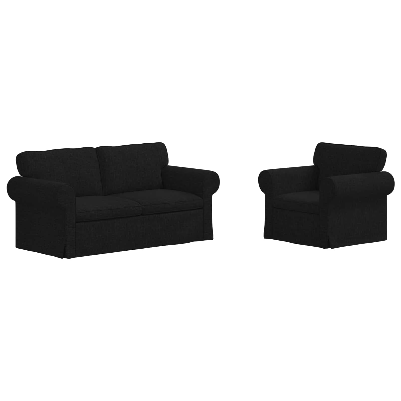 Ensemble de Canapés 2 pc Noir tissu