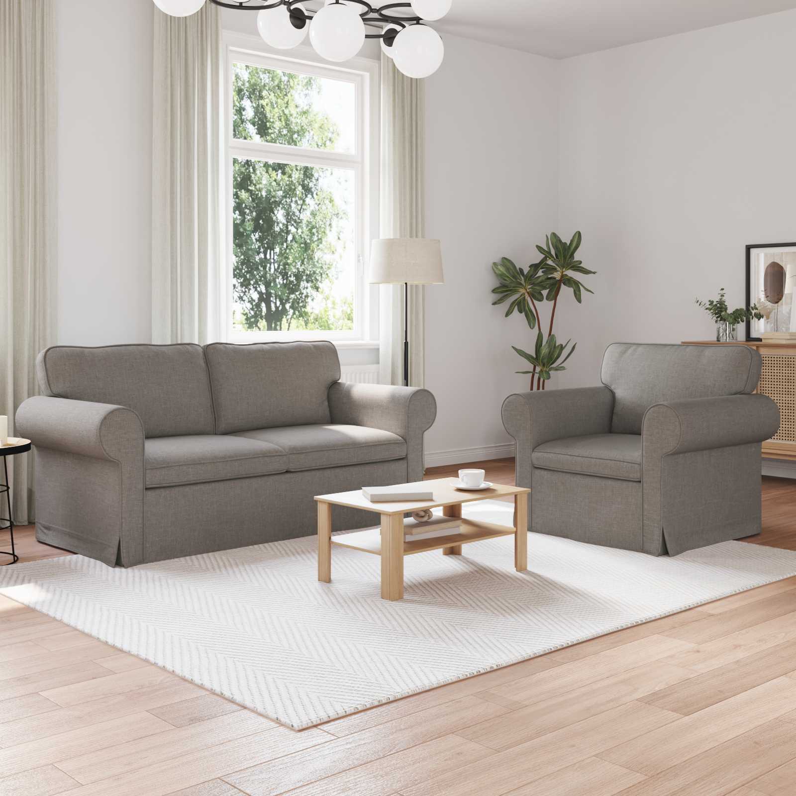 Canapé 140cm 2 pcs Taupe Métал - XIOS