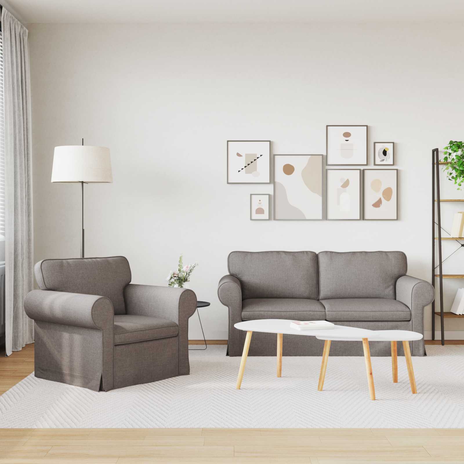 Canapé 140cm 2 pcs Taupe Métал - XIOS